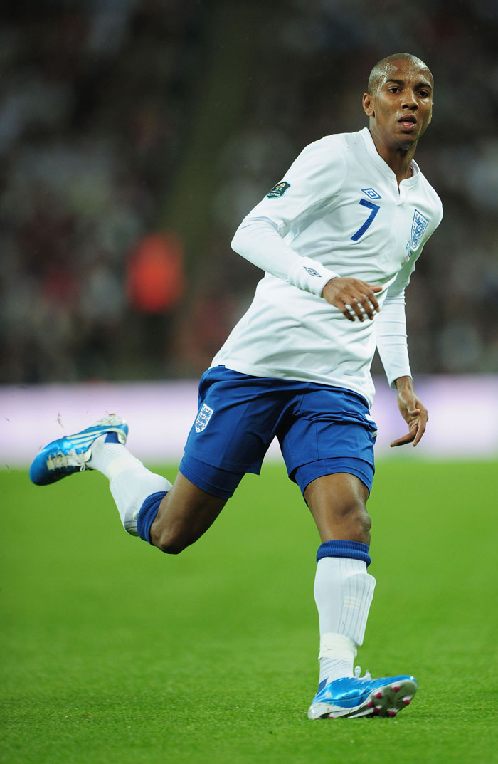 Ashley Young in action against Montenegro.